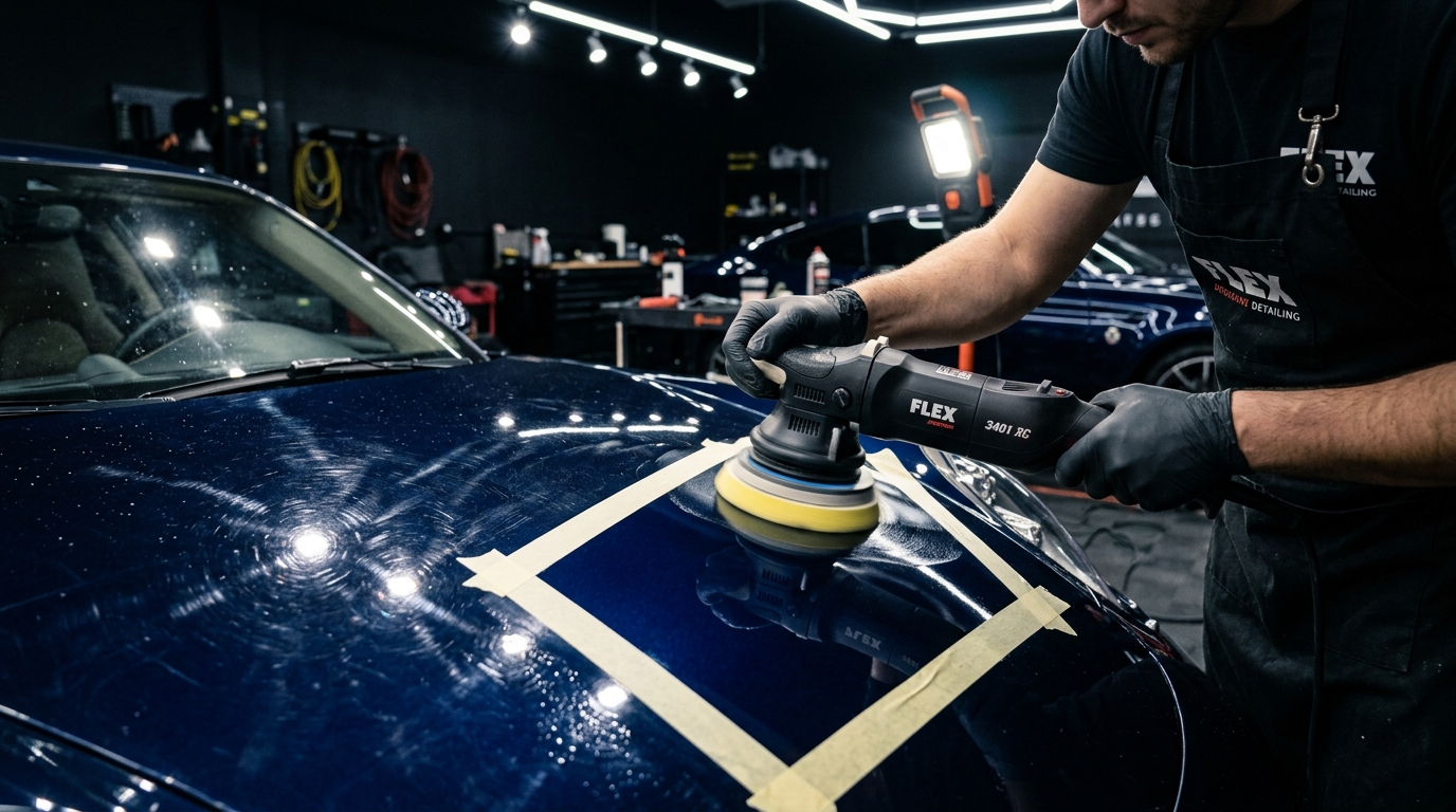 Professional paint correction machine polishing Melbourne vehicle